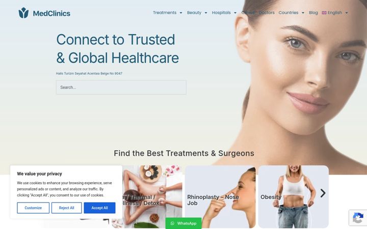 Screenshot of medclinics.com