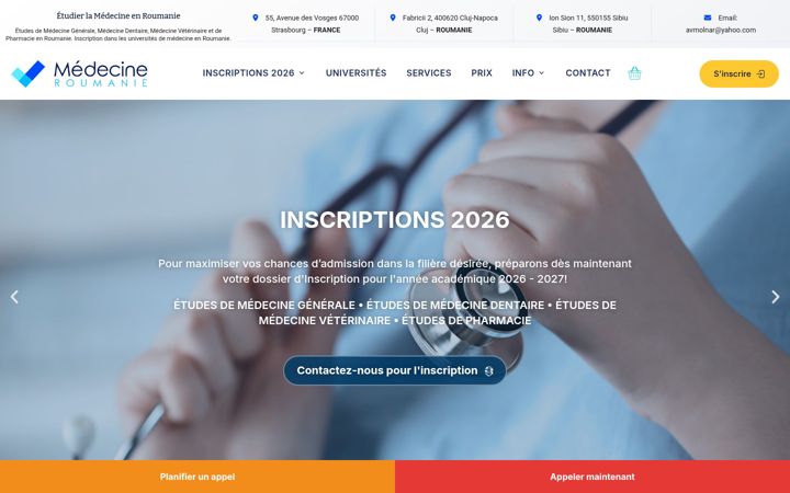 Screenshot of medecine-roumanie.com