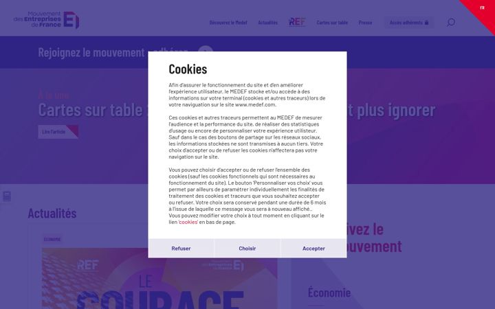 Screenshot of medef.com