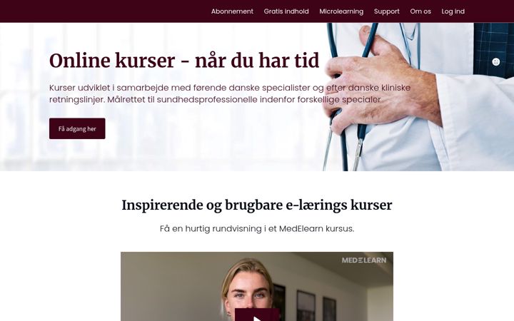 Screenshot of medelearn.dk
