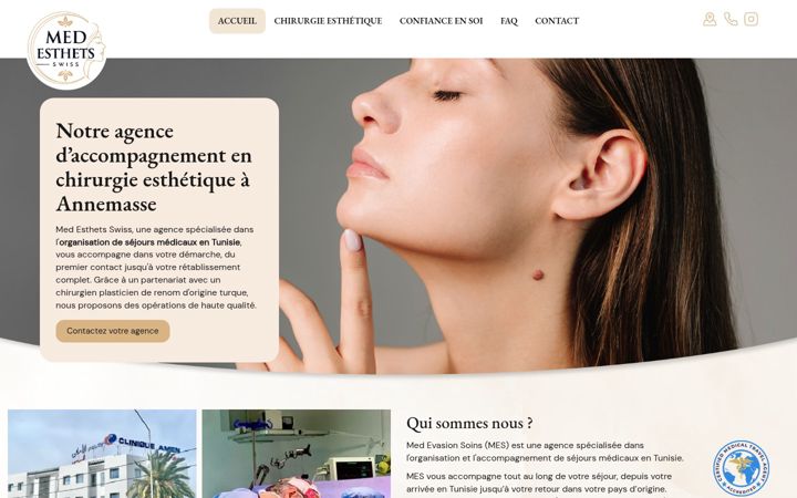 Screenshot of medesthetsswiss.com