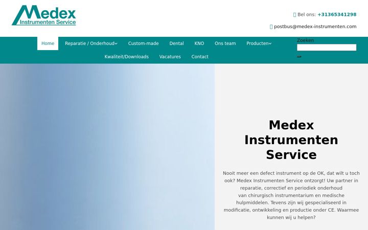 Screenshot van medex-instrumenten.com