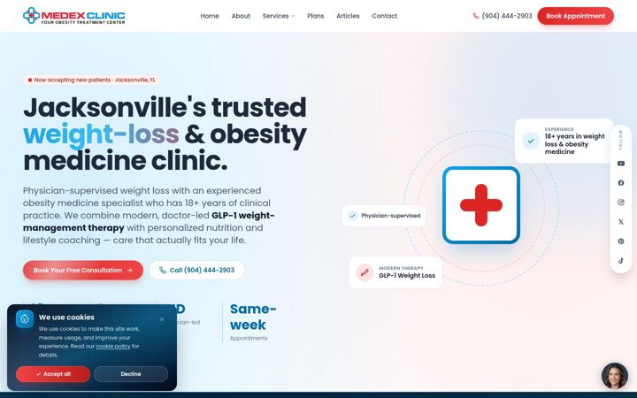 Screenshot of medexclinic.com