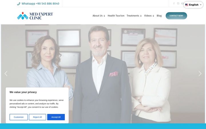Screenshot of medexpertclinic.com