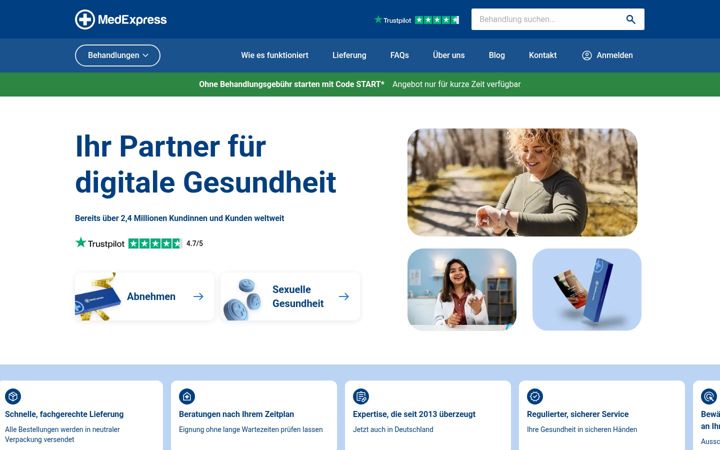 Screenshot of medexpress.de