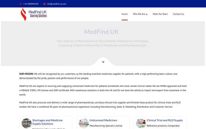 Screenshot of medfind-uk.com