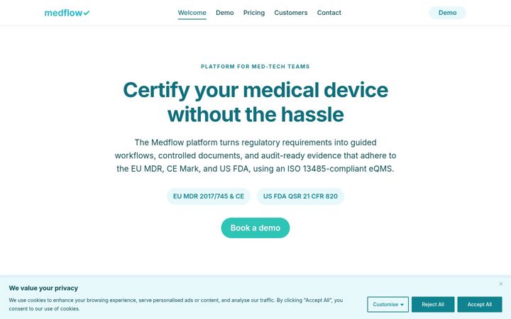 Screenshot of medflowsoft.com