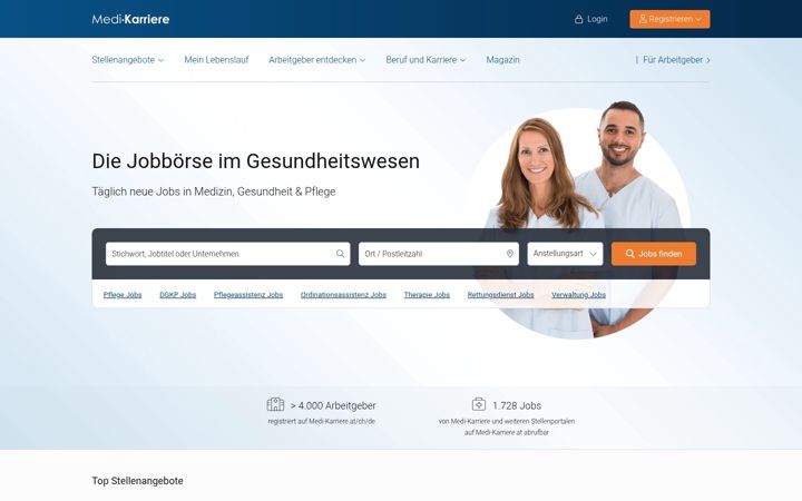 Screenshot of medi-karriere.at