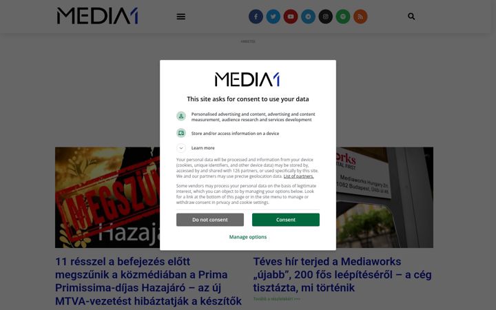 Screenshot of media1.hu