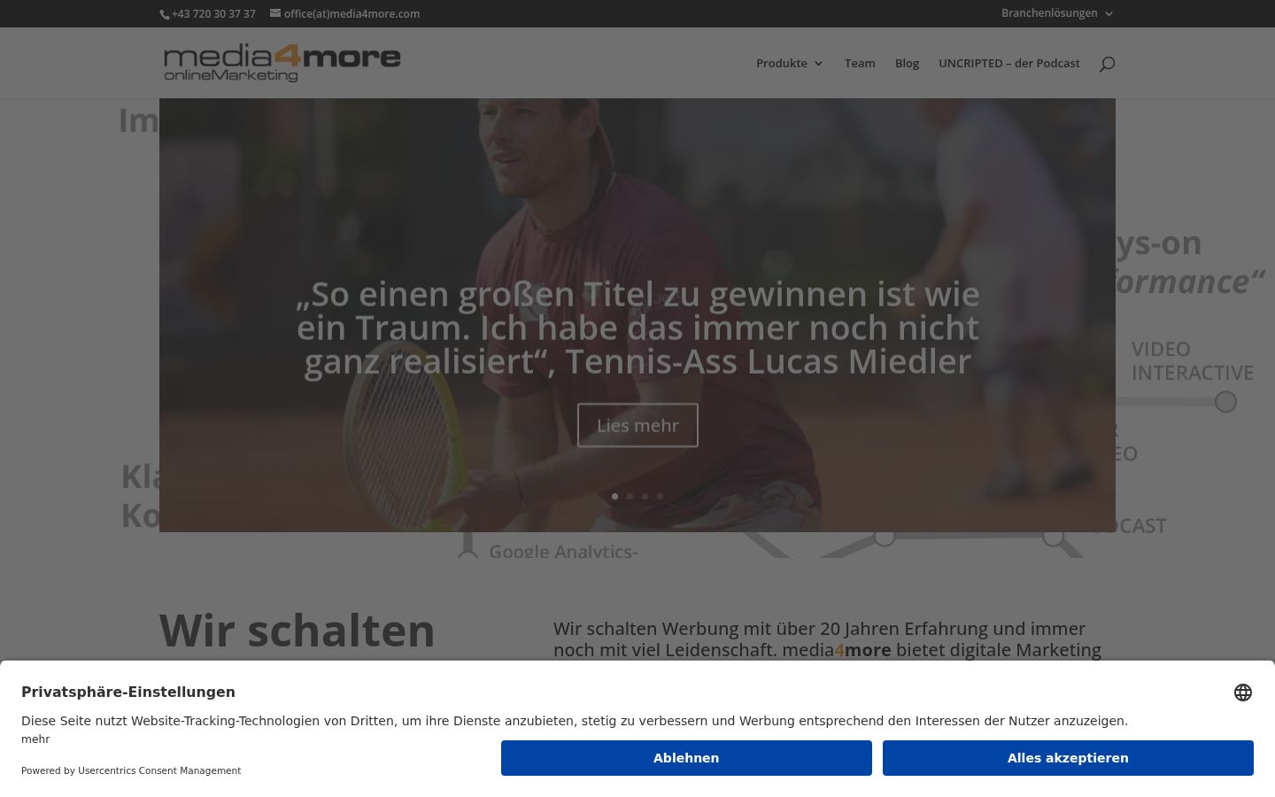 Screenshot del banner di consenso mostrato prima di qualsiasi interazione