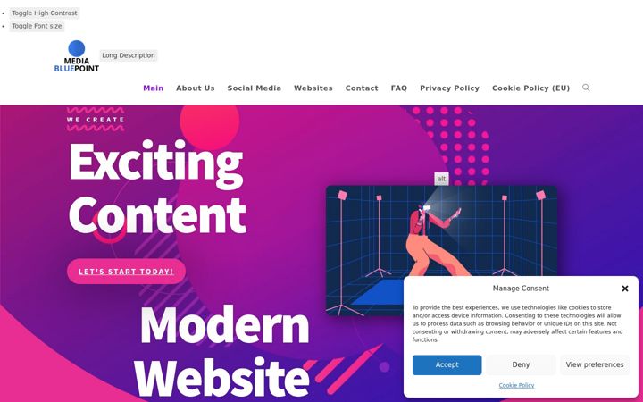 Screenshot of mediabluepoint.com
