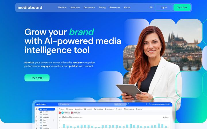 Screenshot of mediaboard.com