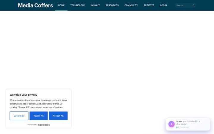 Screenshot of mediacoffers.com