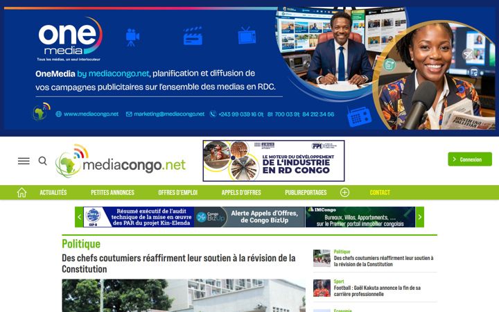 Screenshot of mediacongo.net