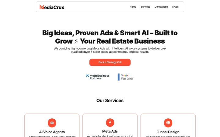 Screenshot of mediacrux.com