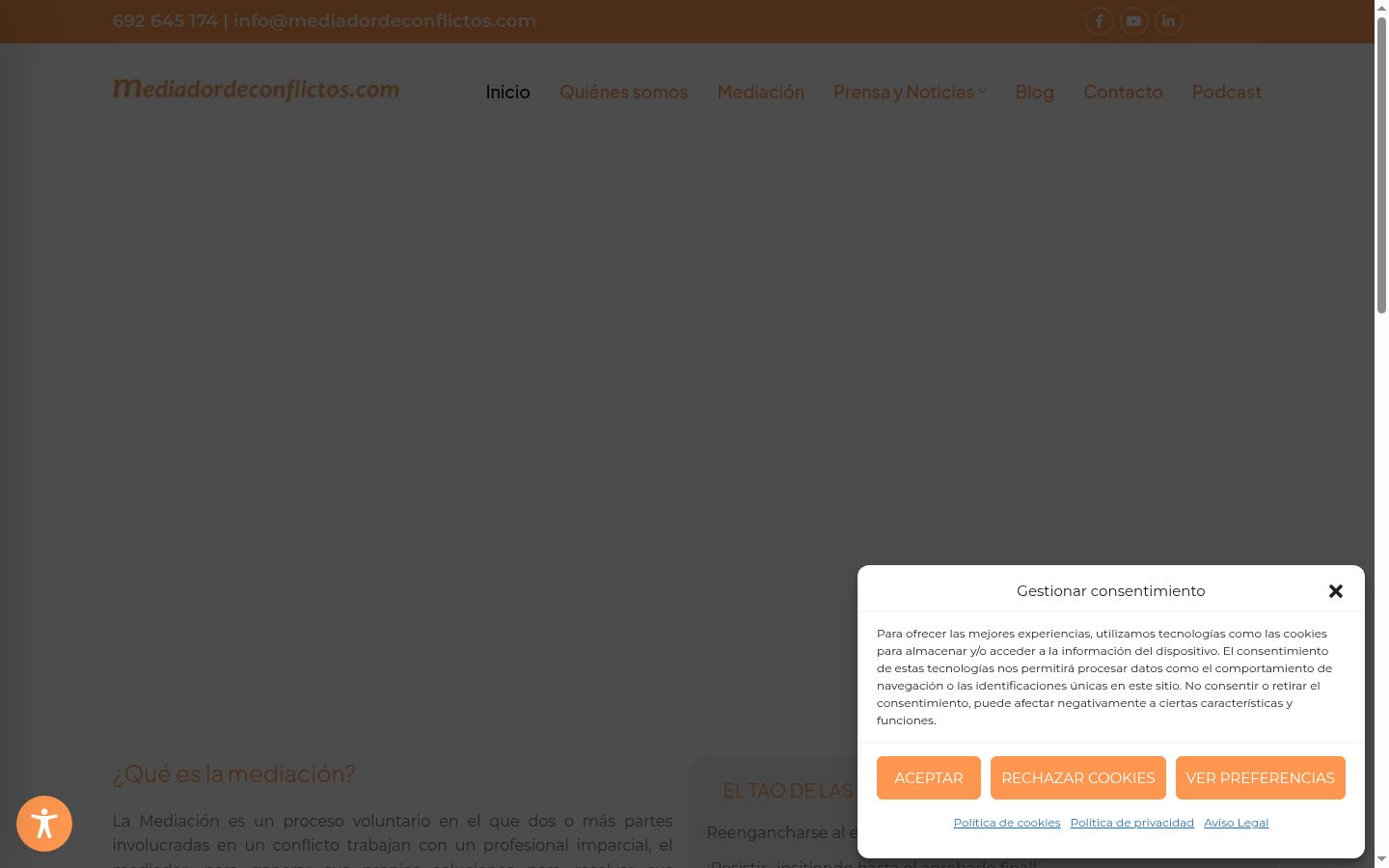 Capture d'écran de la bannière de consentement affichée avant toute interaction