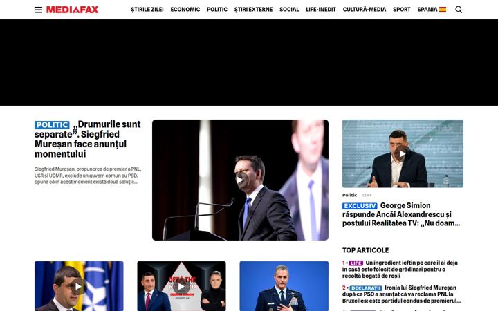 Screenshot di mediafax.ro