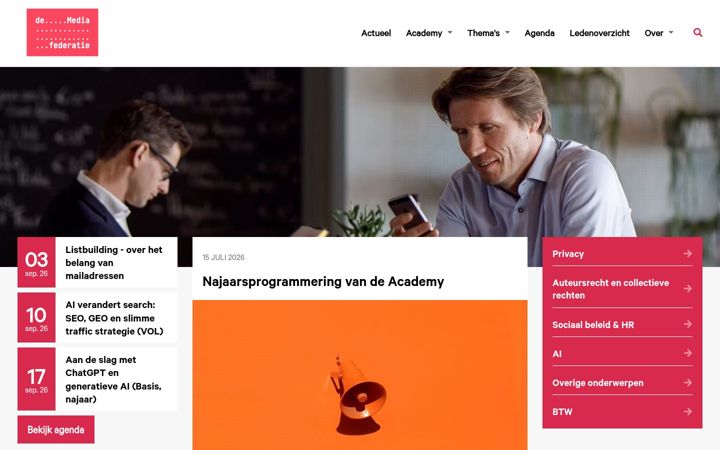 Zrzut ekranu mediafederatie.nl