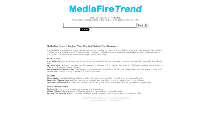 Screenshot of mediafiretrend.com