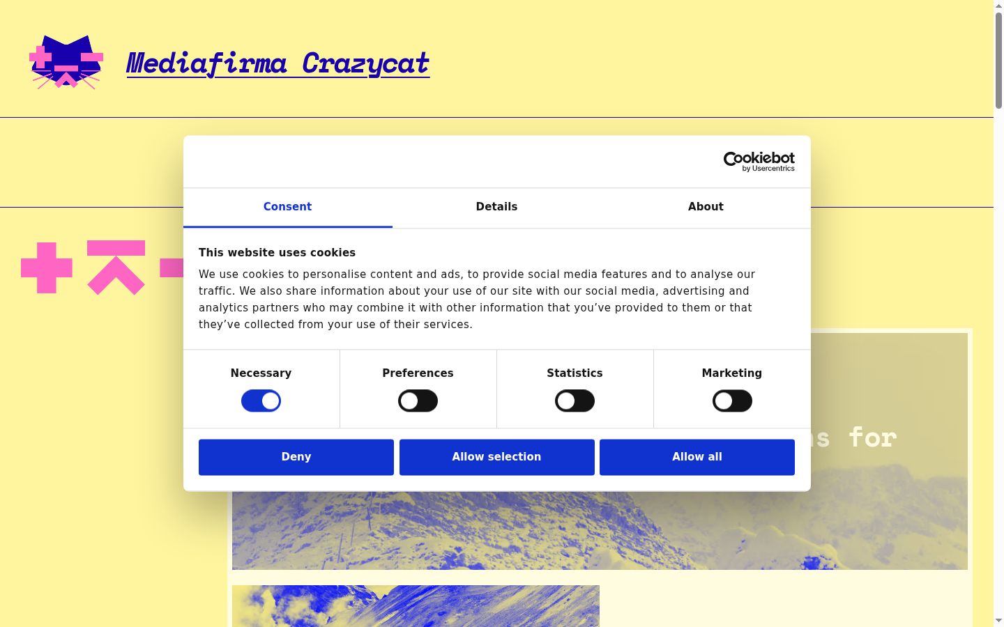 Screenshot tal-banner tal-kunsens muri qabel kwalunkwe interazzjoni