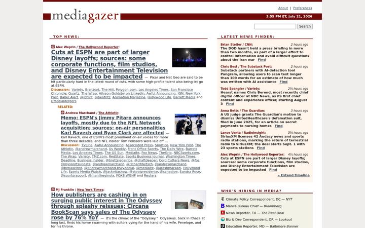 Screenshot di mediagazer.com