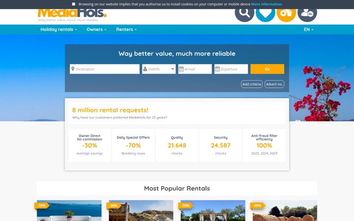 Screenshot of mediahols.com