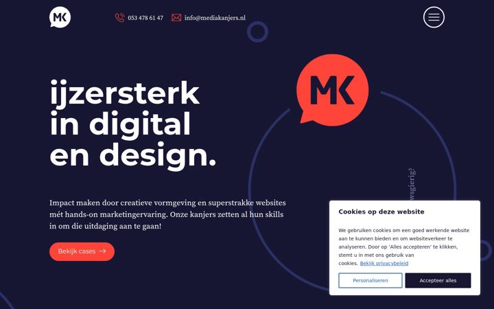 Screenshot of mediakanjers.nl