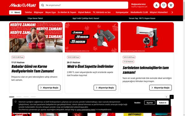Screenshot of mediamarkt.com.tr