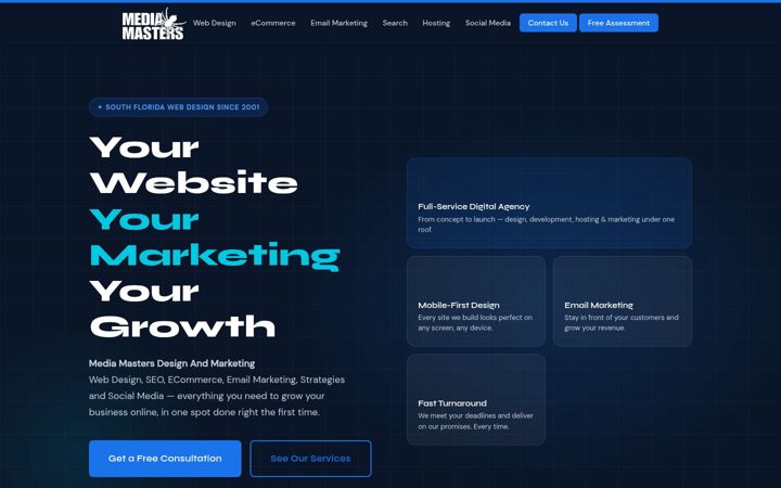 Screenshot of mediamastershosting.com