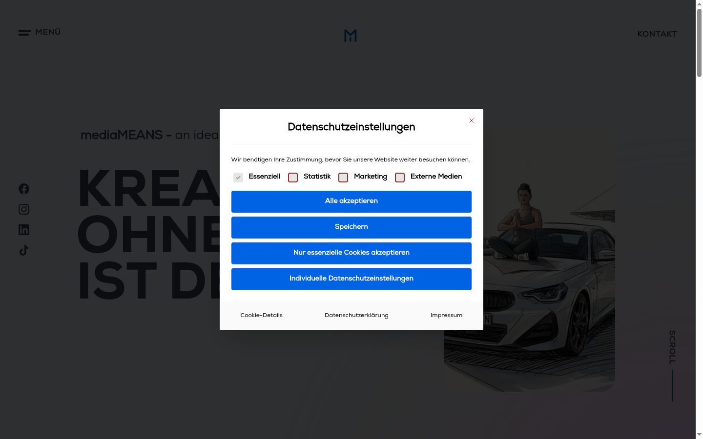 Capture d'écran de la bannière de consentement affichée avant toute interaction
