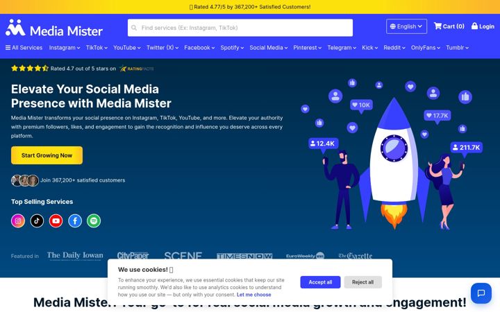 Screenshot of mediamister.com
