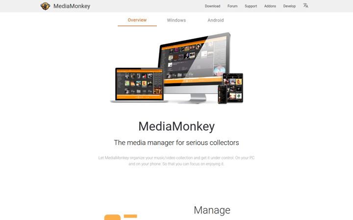 Screenshot von mediamonkey.com