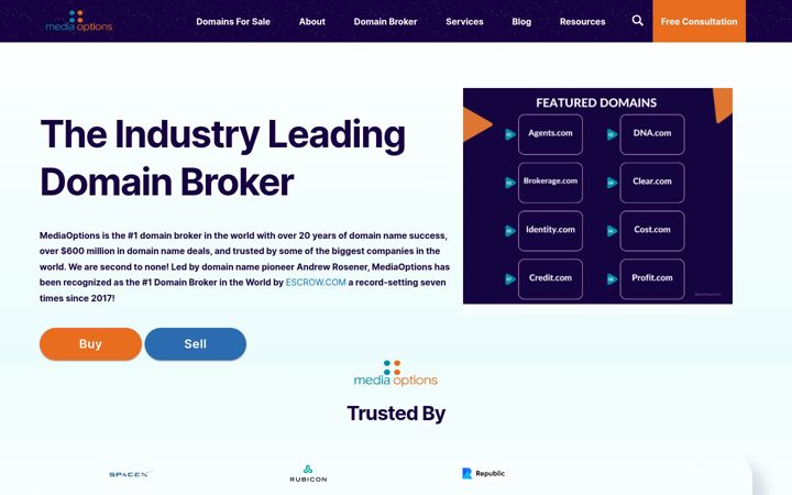 Screenshot von mediaoptions.com
