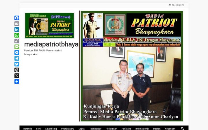 Screenshot of mediapatriotbhayangkara.com