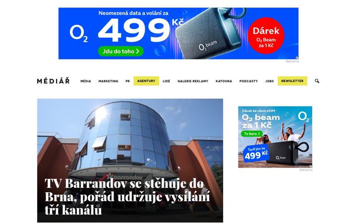 Екранна снимка на mediar.cz