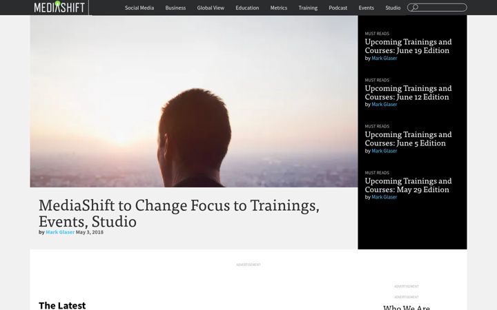 Screenshot of mediashift.org