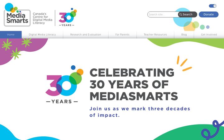Screenshot of mediasmarts.ca