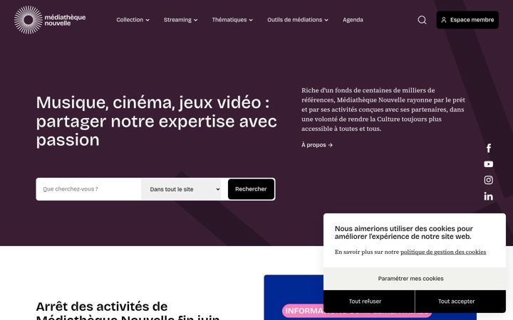 Screenshot of mediatheque.be