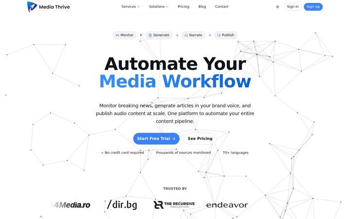 Captura de ecrã de mediathrive.com