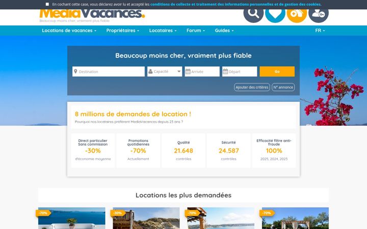 Screenshot of mediavacances.com