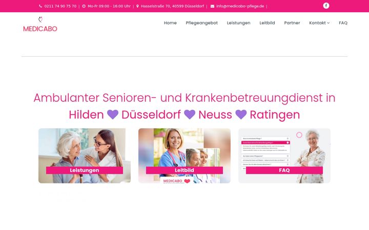 Screenshot of medicabo-pflege.de