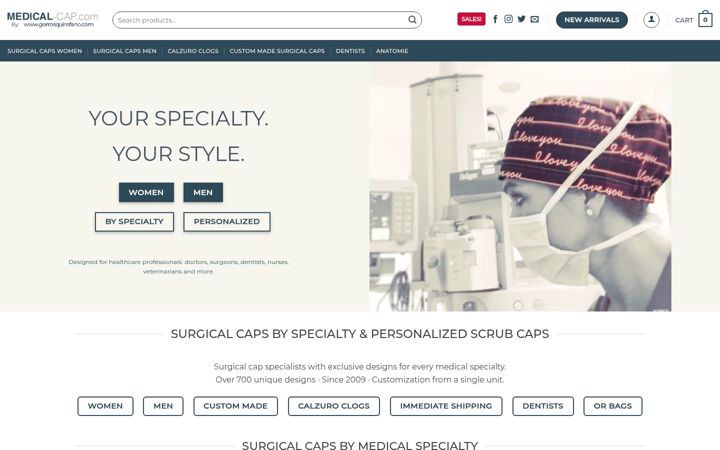 Screenshot of medical-cap.com
