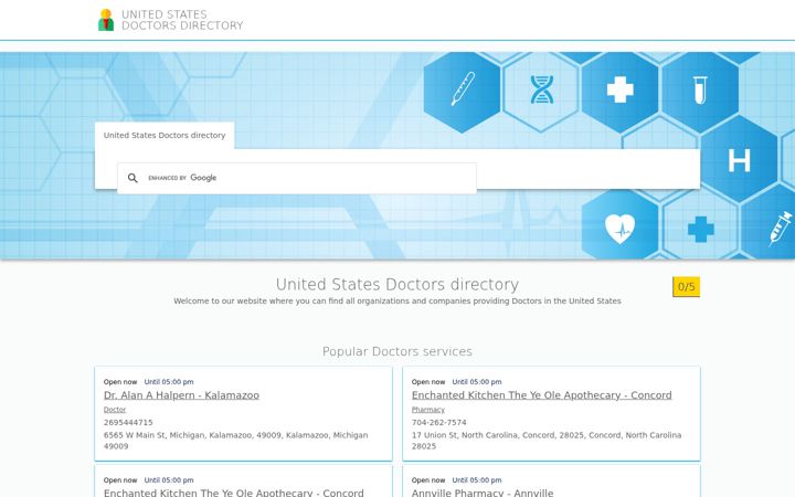 Snimka zaslona za medical-infocatalog.com