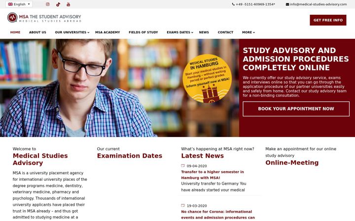 Screenshot of medical-studies-advisory.com