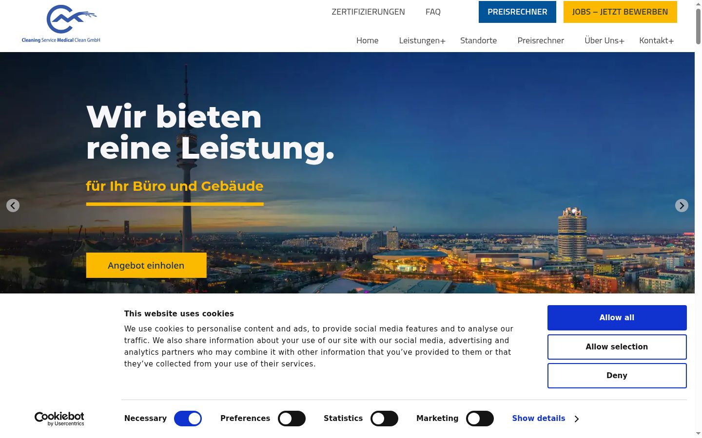 Screenshot del banner di consenso mostrato prima di qualsiasi interazione