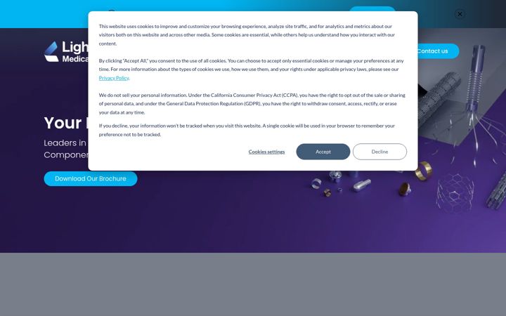 Screenshot of medicaldevicecomponents.com