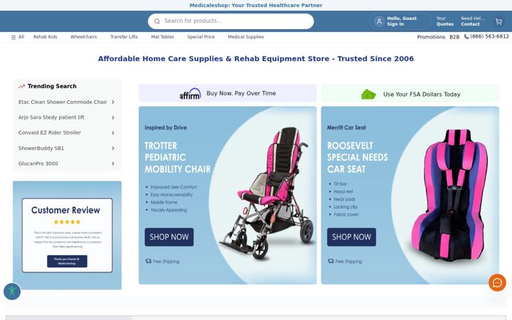 Screenshot of medicaleshop.com