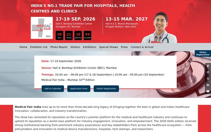 Screenshot of medicalfair-india.com