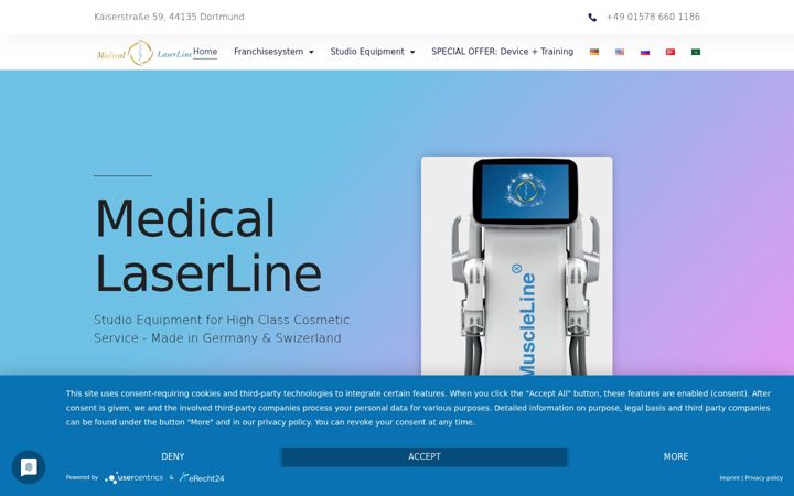 Screenshot of medicallaserline.com