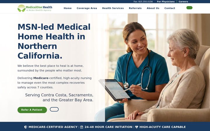 Screenshot of medicalonehealthllc.com
